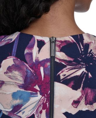 Petite Short-Sleeve Crepe Dress