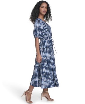 Women's Tiered V-Neck Midi Dress