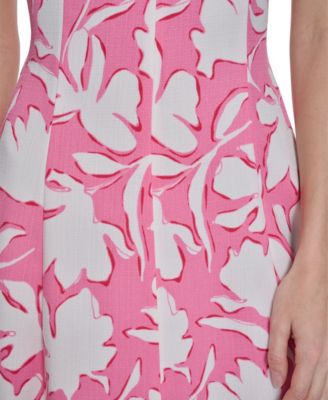 Women's Printed V-Neck Midi Dress