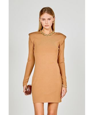 Women's Shoulder Pad Knit Dress