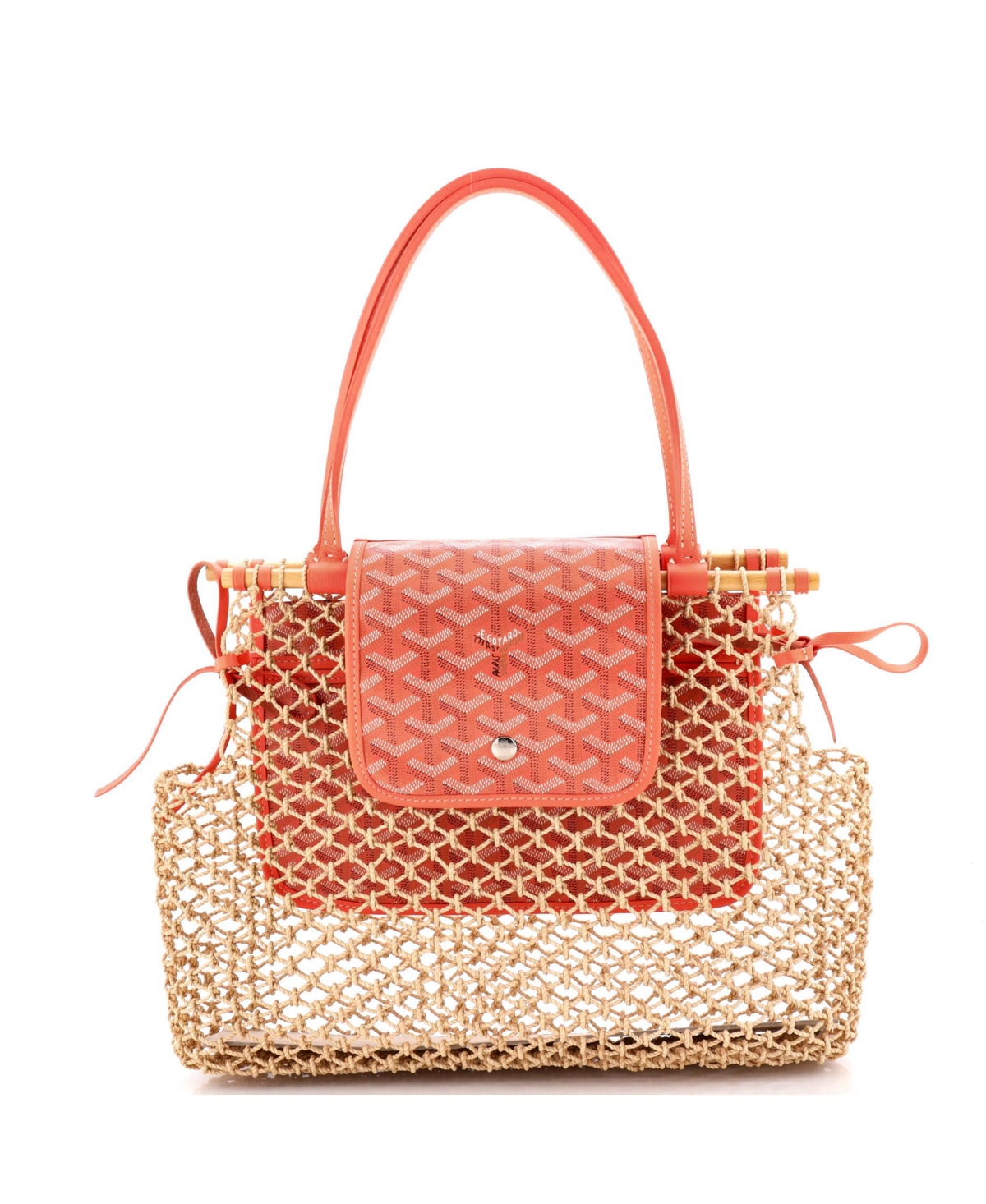 Pre-Owned Goyard Aligre Bag Raffia Net with Coated Canvas