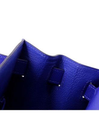 Kelly 28 Handbag Blue Epsom with Brushed Palladium Hardware