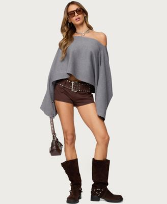 Women's Sharla Off Shoulder Poncho Sweater