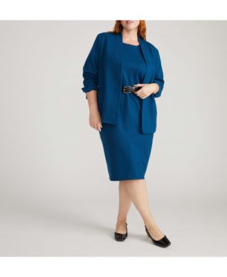 Plus Size Lennox Collarless Ponte Blazer