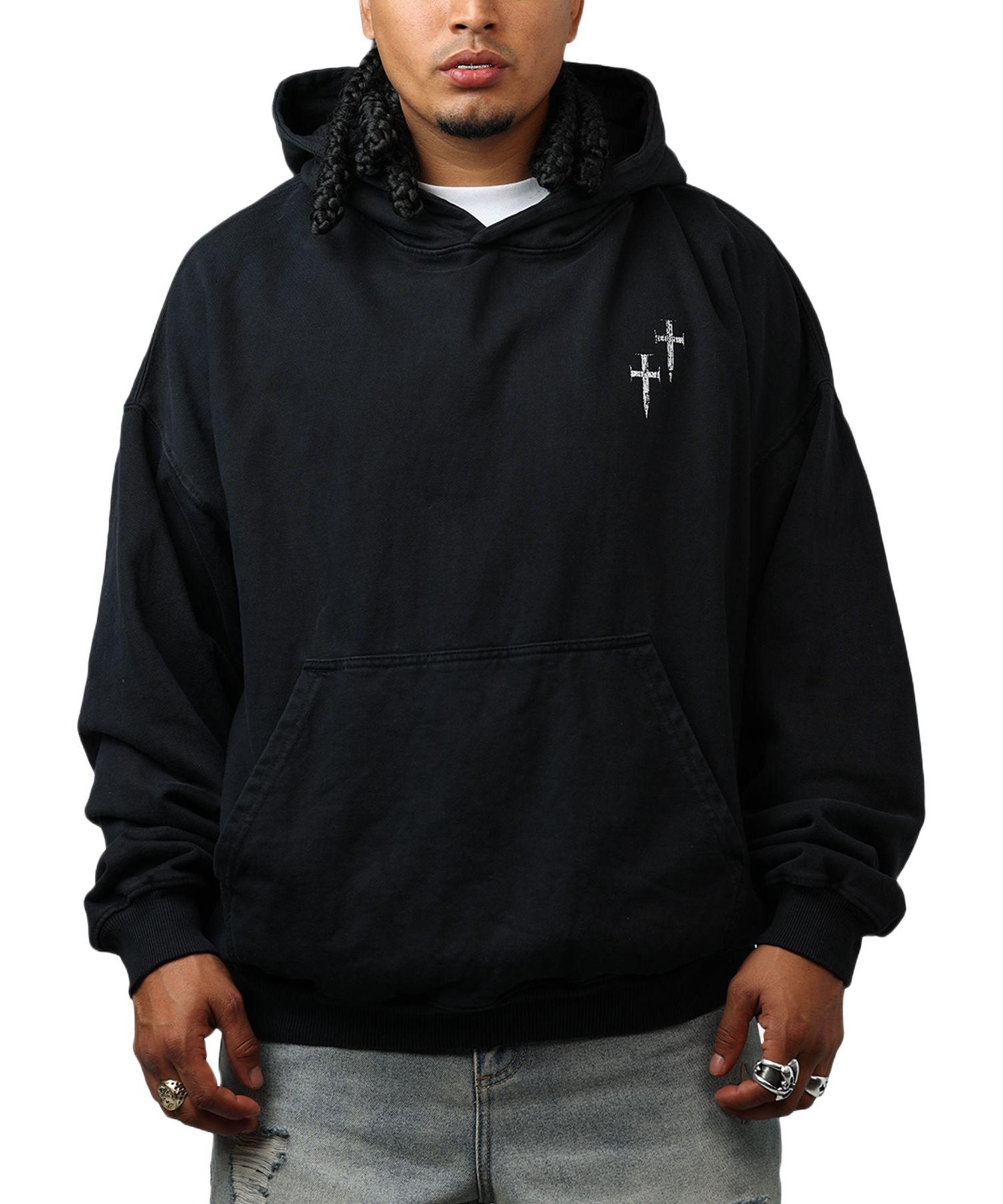 Men's Ride Or Die Boxy Hoodie Sweatshirt - Black XL