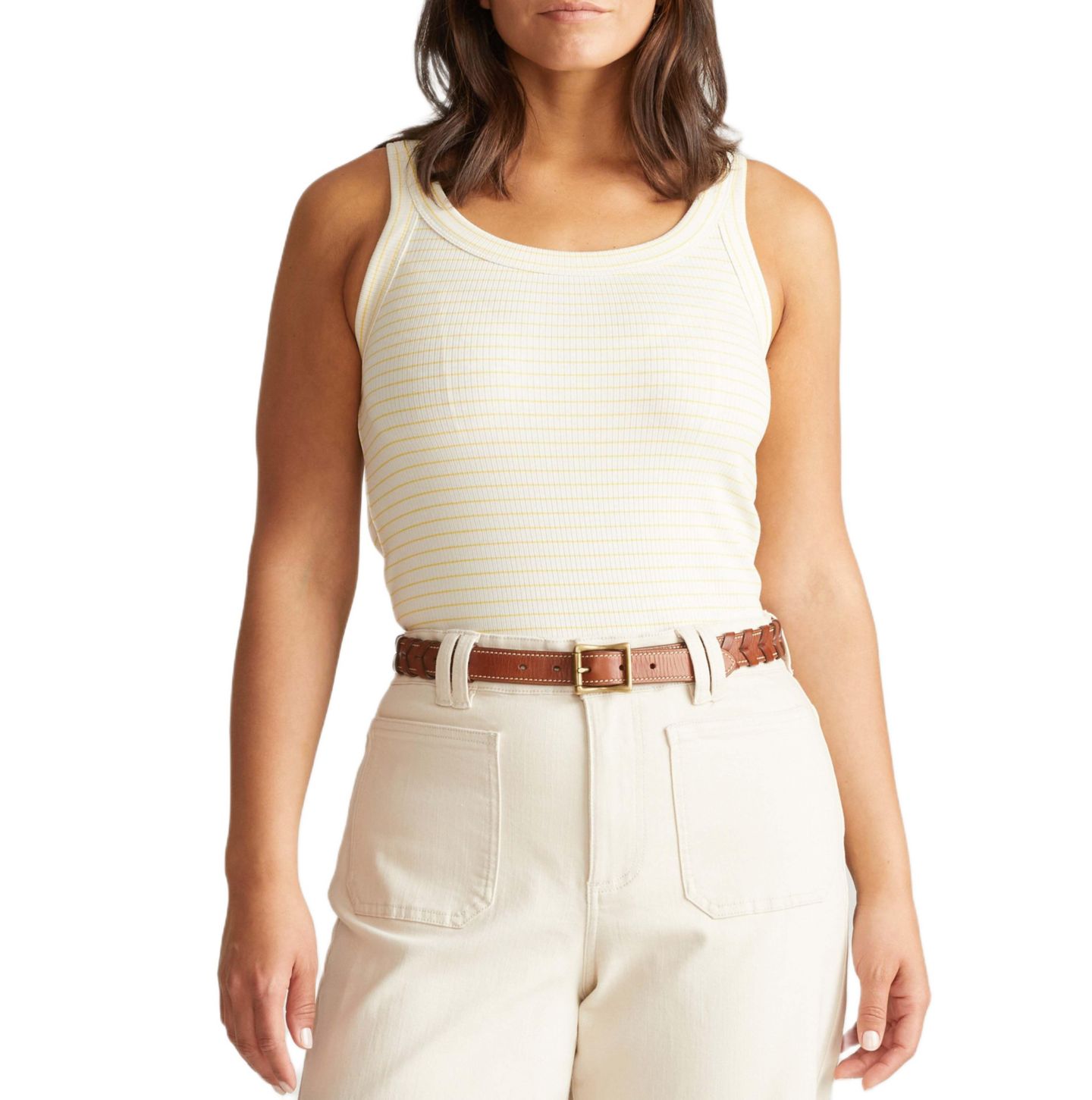 Женский топ Universal Standard Plus Size Ribbed, цвет: Чёрный — фото 3