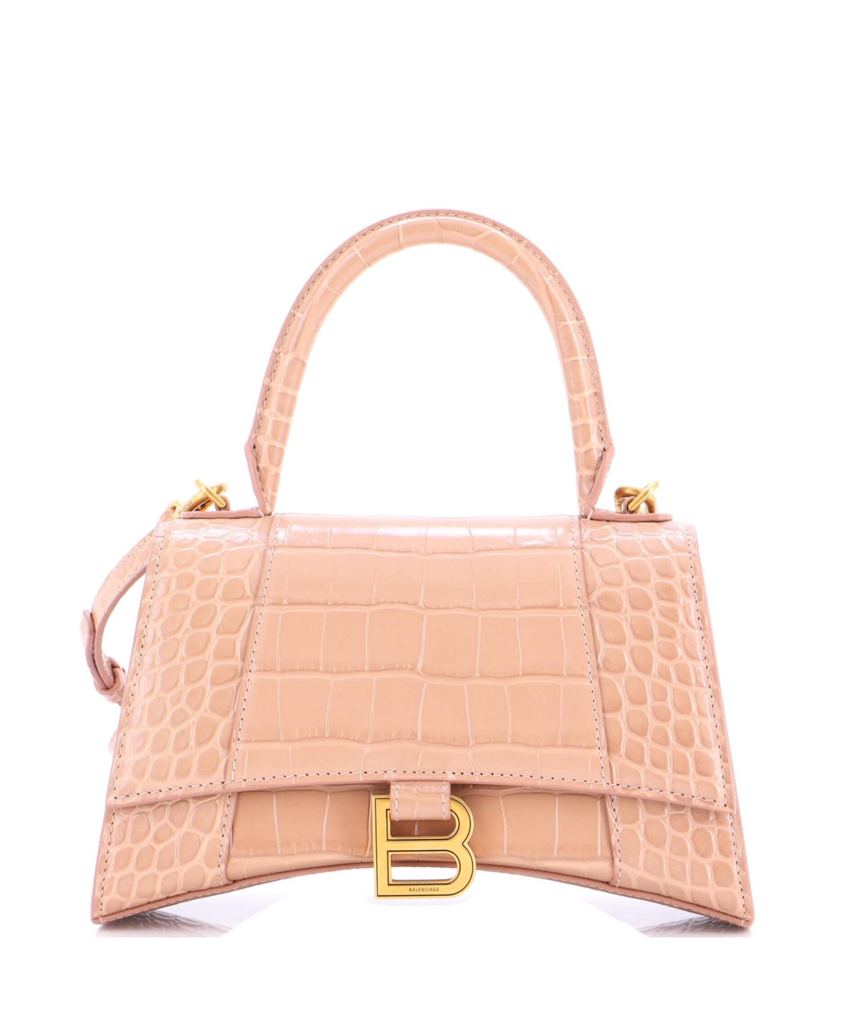 Pre-Owned Balenciaga Small Hourglass Top Handle Bag Embossed Leather