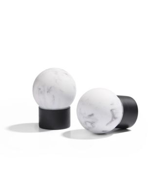 Marbled Sphere Single Curtain Rod and Finial, Adjustable Length 66”-120”