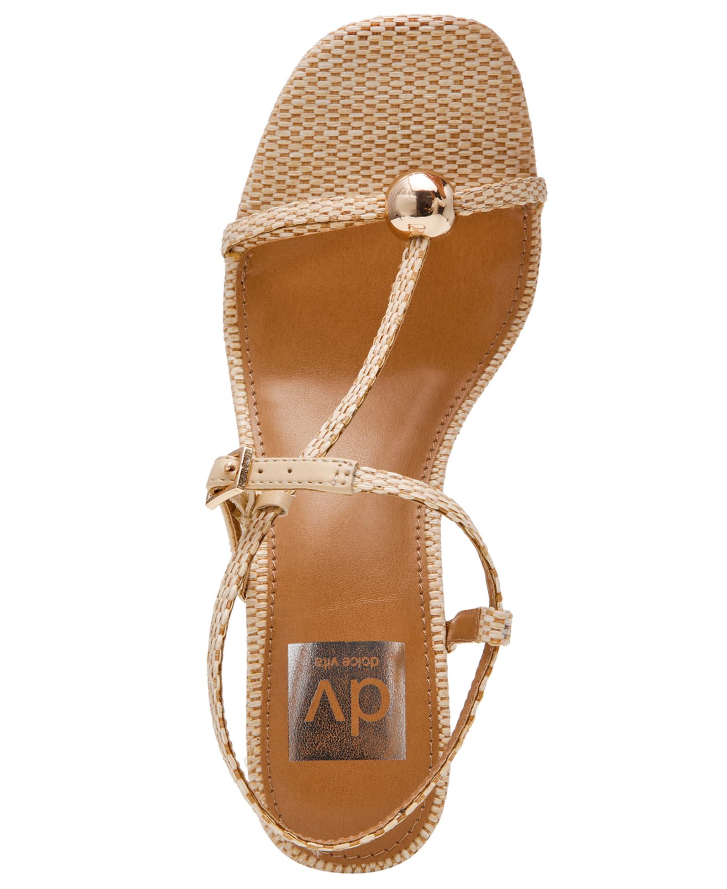 Женские сандалии DV Dolce Vita Arria Strappy Dome-Stud Dress Sandals, цвет: Натуральный — фото 4