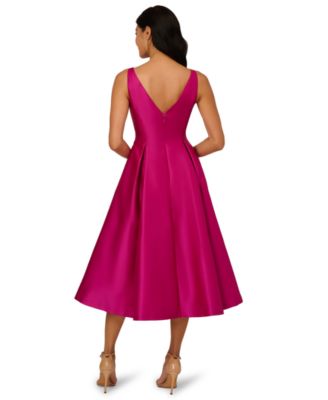 Women's Boat-Neck Fit & Flare Midi Dress