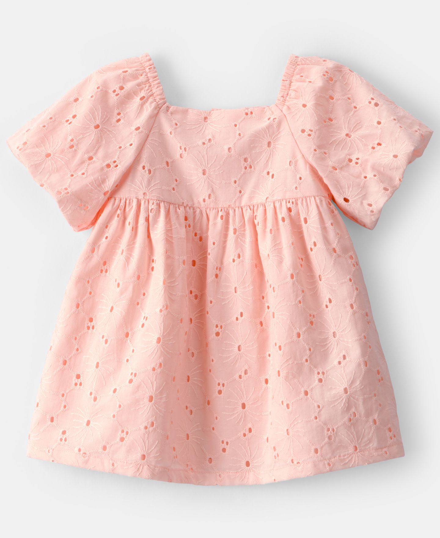 Платье Carter's Eyelet Short-Sleeve Dress для девочек-малышей, цвет: Розовый — фото 1
