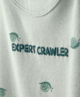 Baby Boys' Expert Crawler Snail Short-Sleeve Romper