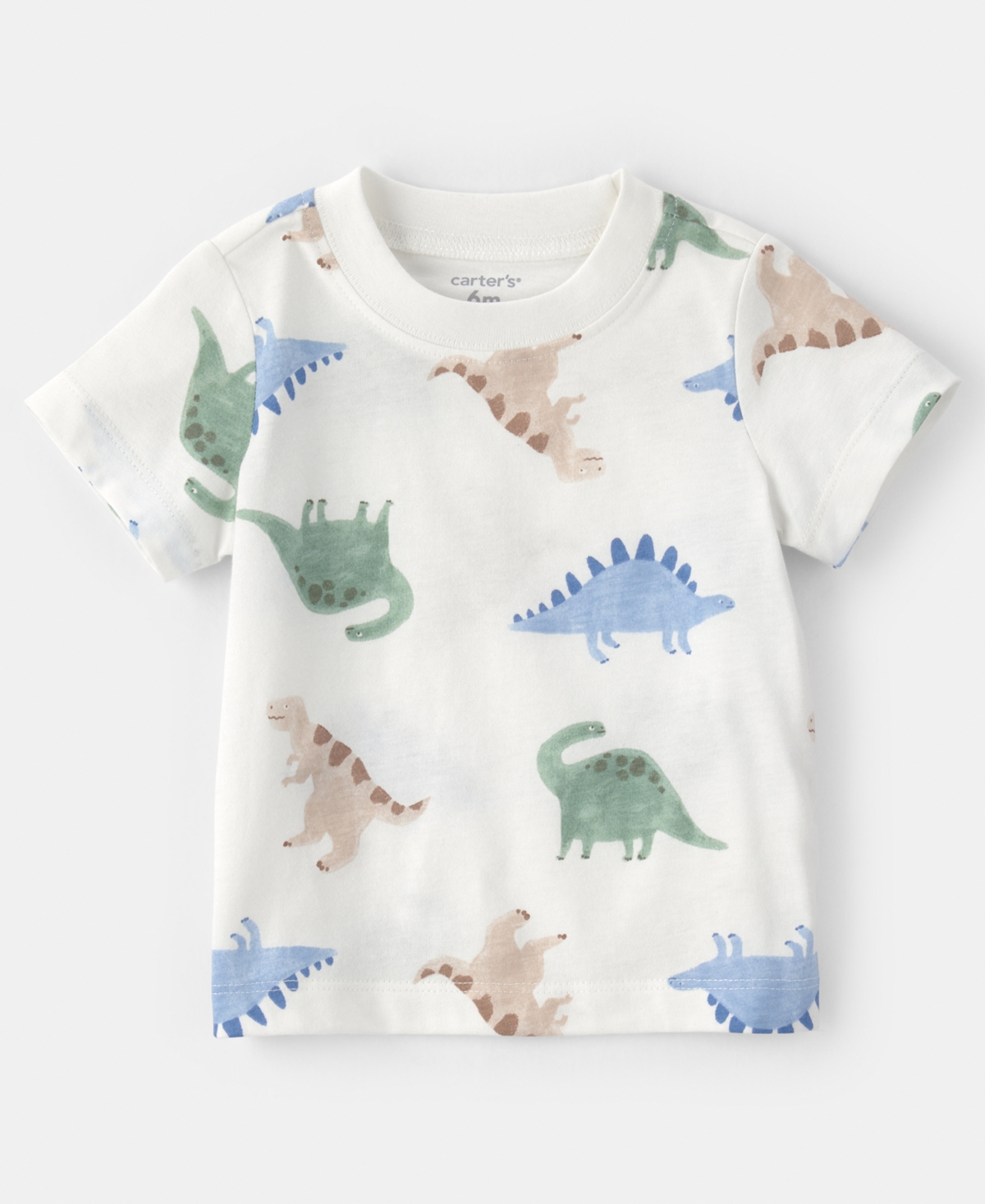 Carter's Baby Boys' Dinosaur Short-Sleeve T-Shirt and Spiked Shortall, 2-Piece Set