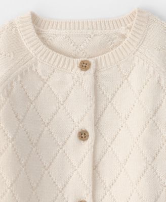 Baby Girls' Round Neck Front-Button Cardigan