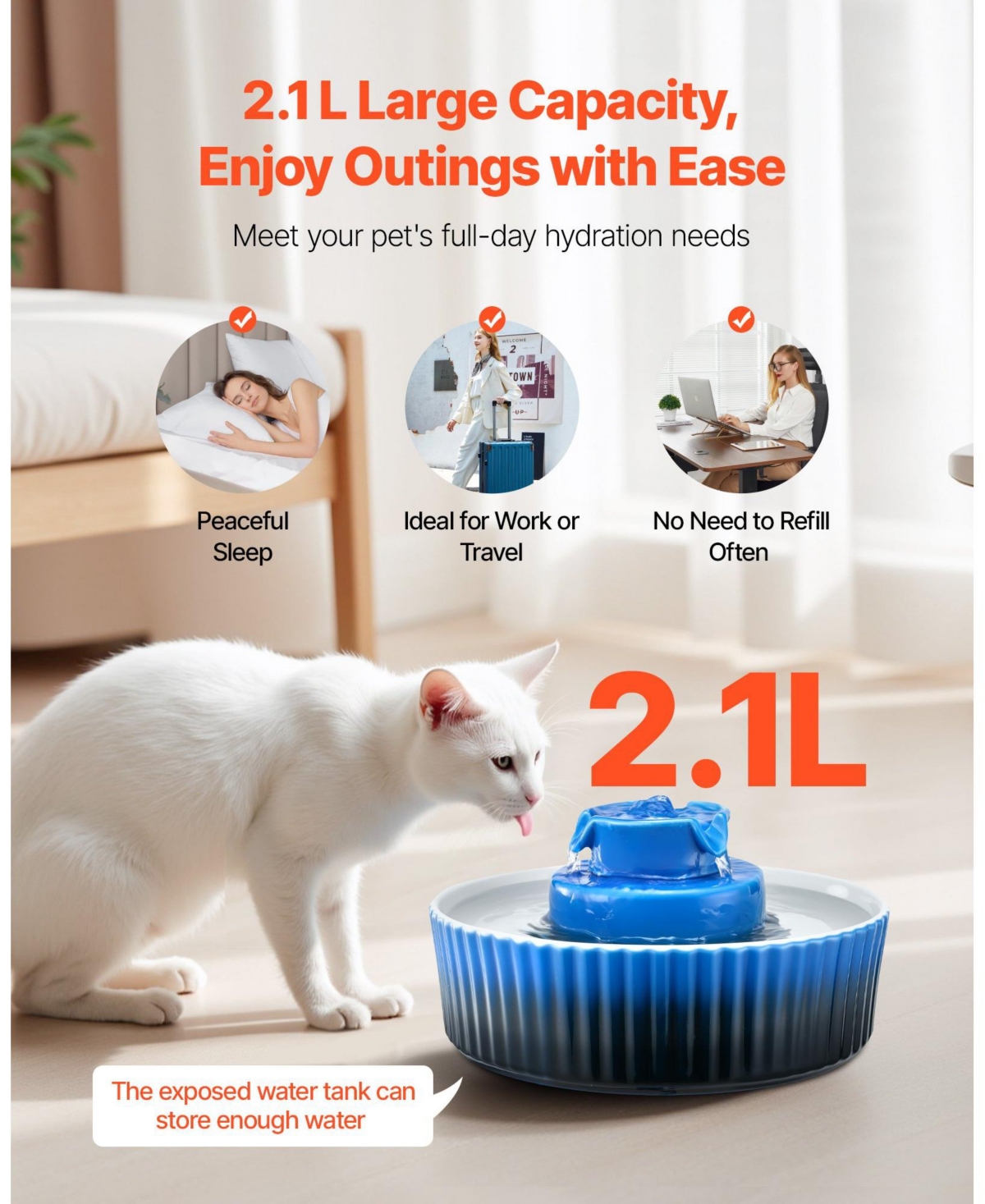 Cozito Cupcake-Style Porcelain Pet Water Fountain