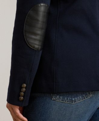 Plus Size Cotton Herringbone Jacquard Blazer