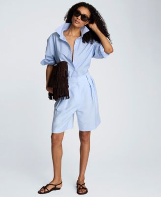 Women's High-Rise Pleated Shorts