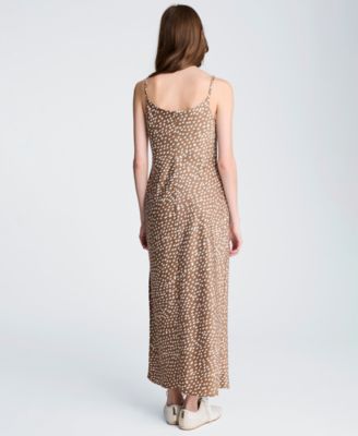 Women's Polka Dot Cowl Neck Slip Dress