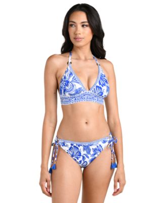 Women's Botanical Brocade Bikini Halter Swim Top