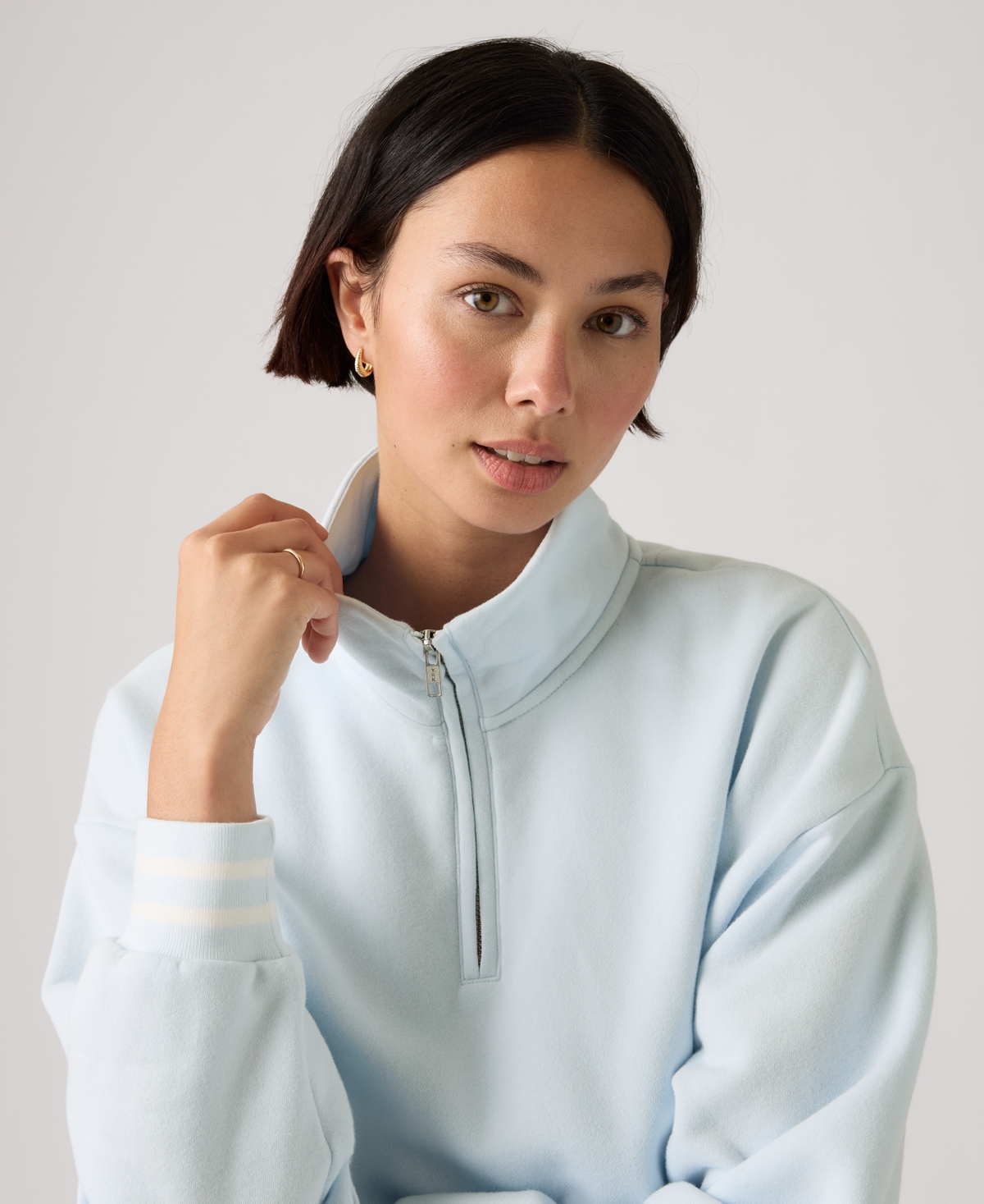 Levi's Women's Club Sport Prep Quarter Zip Sweatshirt