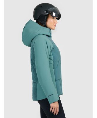 Women's ski down jacket with Primaloft Silver filling - olive