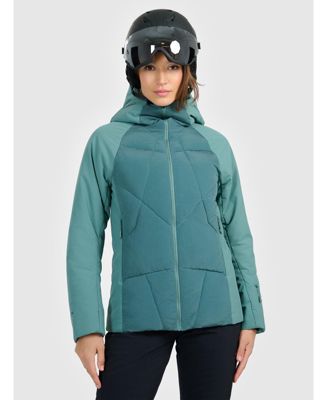 Women's ski down jacket with Primaloft Silver filling - olive