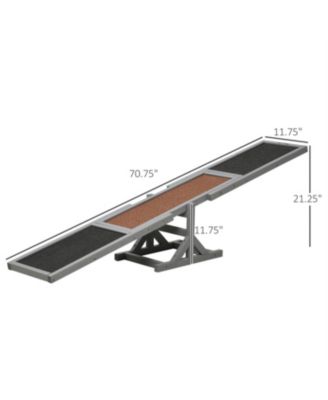 Wooden Dog  Agility Seesaw for Outdoor in Gray