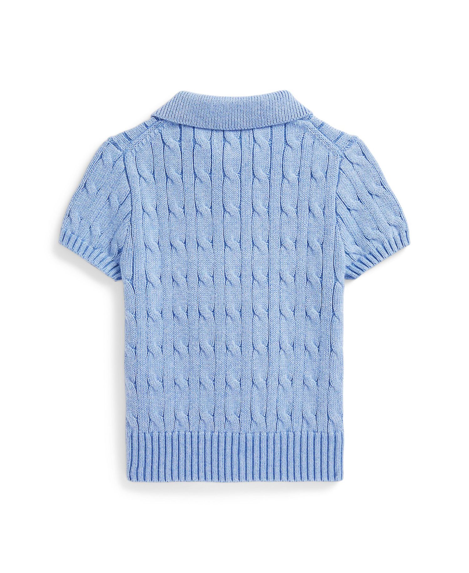 Boys' 2-7 Cable-Knit Cotton Polo Sweater