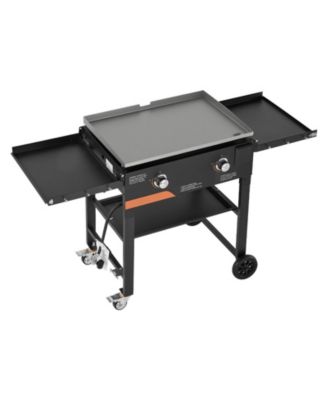 2-Burner Propane Gas Griddle, 28", Foldable Flat Top w/ Wheels, 30,000 BTU, Pulse Ignition, Outdoor