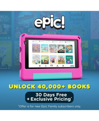 7" A7 Educational Kids Tablet with Epic! and Lingokids 32GB with Parental Controls & Kid-Proof Case
