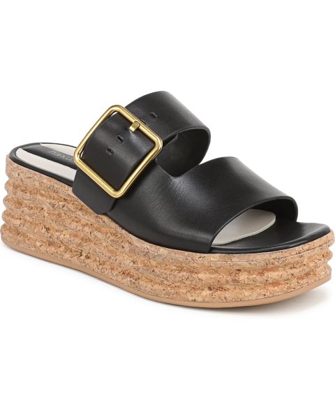 Женские сандалии Franco Sarto Taziana 3 Open Toe Espadrille, цвет: Чёрный кожаный