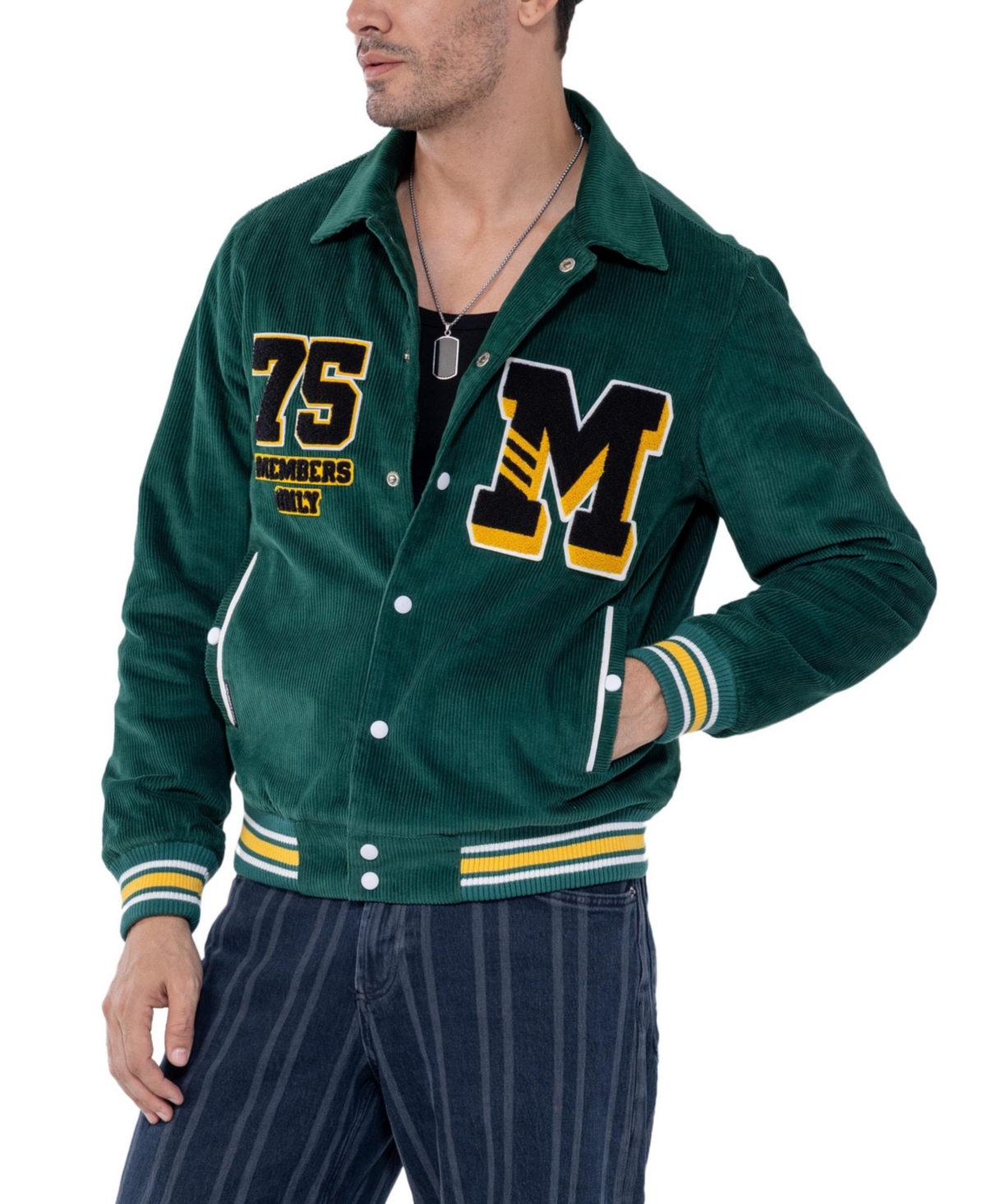 Members Only Men's Corduroy Varsity Jacket