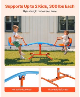 Kids Seesaw, 300 lb Capacity Sit and Spin Teeter Totter with Easy-Grip Handles for Ages 3