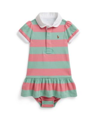 Polo Ralph Lauren Baby Girls Striped Rugby Dress and Bloomer - Desert Rose Multi 34$