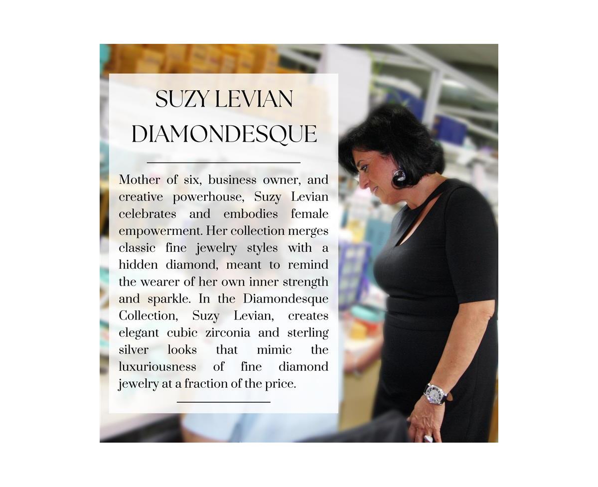 Suzy Levian Sterling Silver Cubic Zirconia Flower Tennis Bracelet