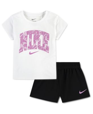 Girls' Toddler 2T-4T Lace It Up Crewneck T-Shirt and Mesh Shorts, 2-Piece Set