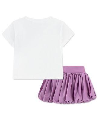 Girls' Toddler 2T-4T Graphic Crewneck T-Shirt and Scooter Shorts, 2-Piece Set