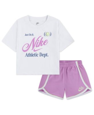 Girls' 4-6X Tennis Lifestyle Crewneck T-Shirt and Shorts, 2-Piece Set