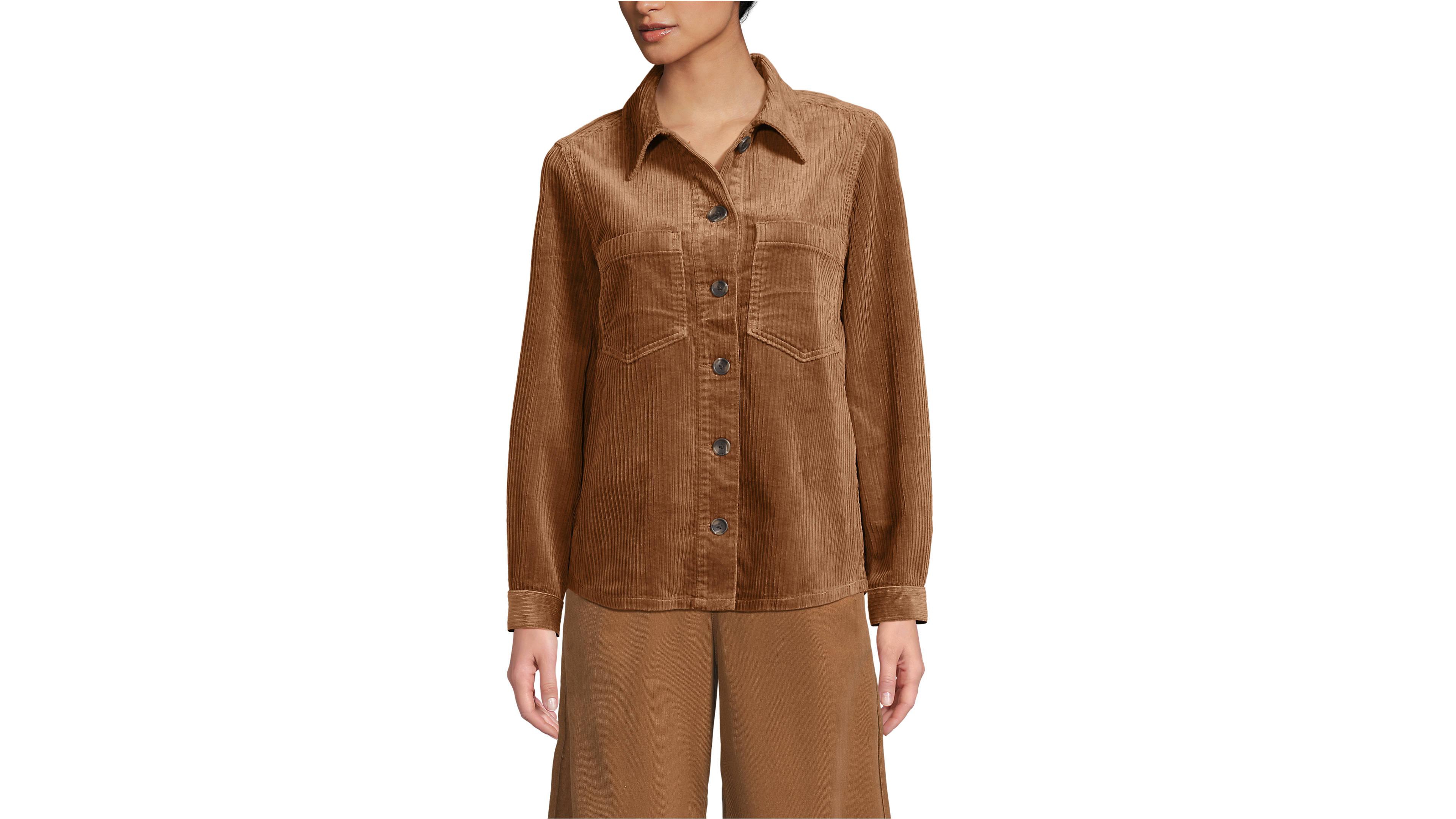 Lands' End Women's Wide Wale Corduroy Shirt Jacket