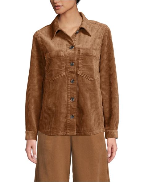 Женские куртки Lands' End Wide Wale Corduroy Shirt Jacket