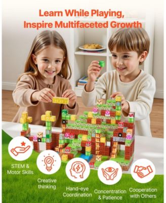 Magnetic Blocks, 100-Piece Magnet Block Building Set for Kids Ages 3