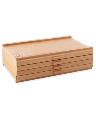 4 Drawer Wooden Artist Storage Supply Box for Pastels, Pencils, Pens, Markers, Brushes and Tools