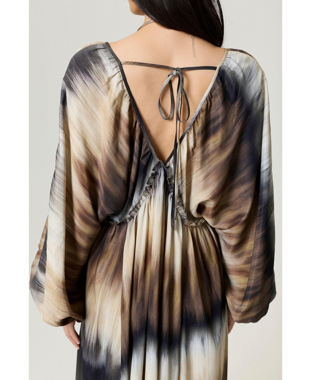 Nocturne Women's Tie-Back Batik Print Maxi Dress