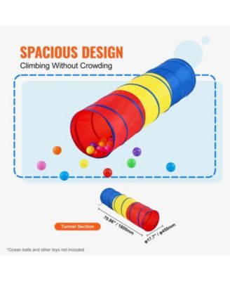 Kids Play Tunnel Tent for Toddlers, Colorful Pop Up Crawl Tunnel Toy for Baby