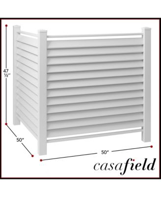 48" x 48" Louvered Privacy Screen - Outdoor Vinyl Fence Panel Enclosure for AC / Trash Bins / Pool Equipment - White