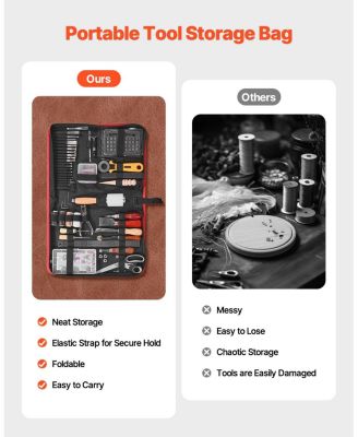 Leather Working Tools Kit, 61-Piece Leather Craft Set w/ Canvas Storage Bag, Punching, Sewing, Stamping & Sanding
