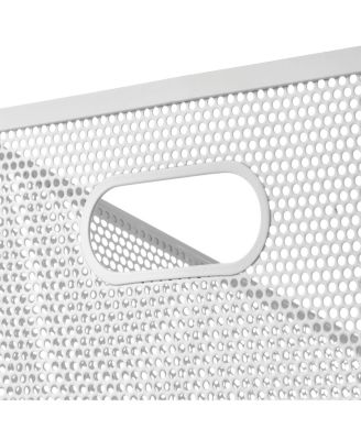 Perforated Metal Storage Bin with Handles for Pantry - Set of 2