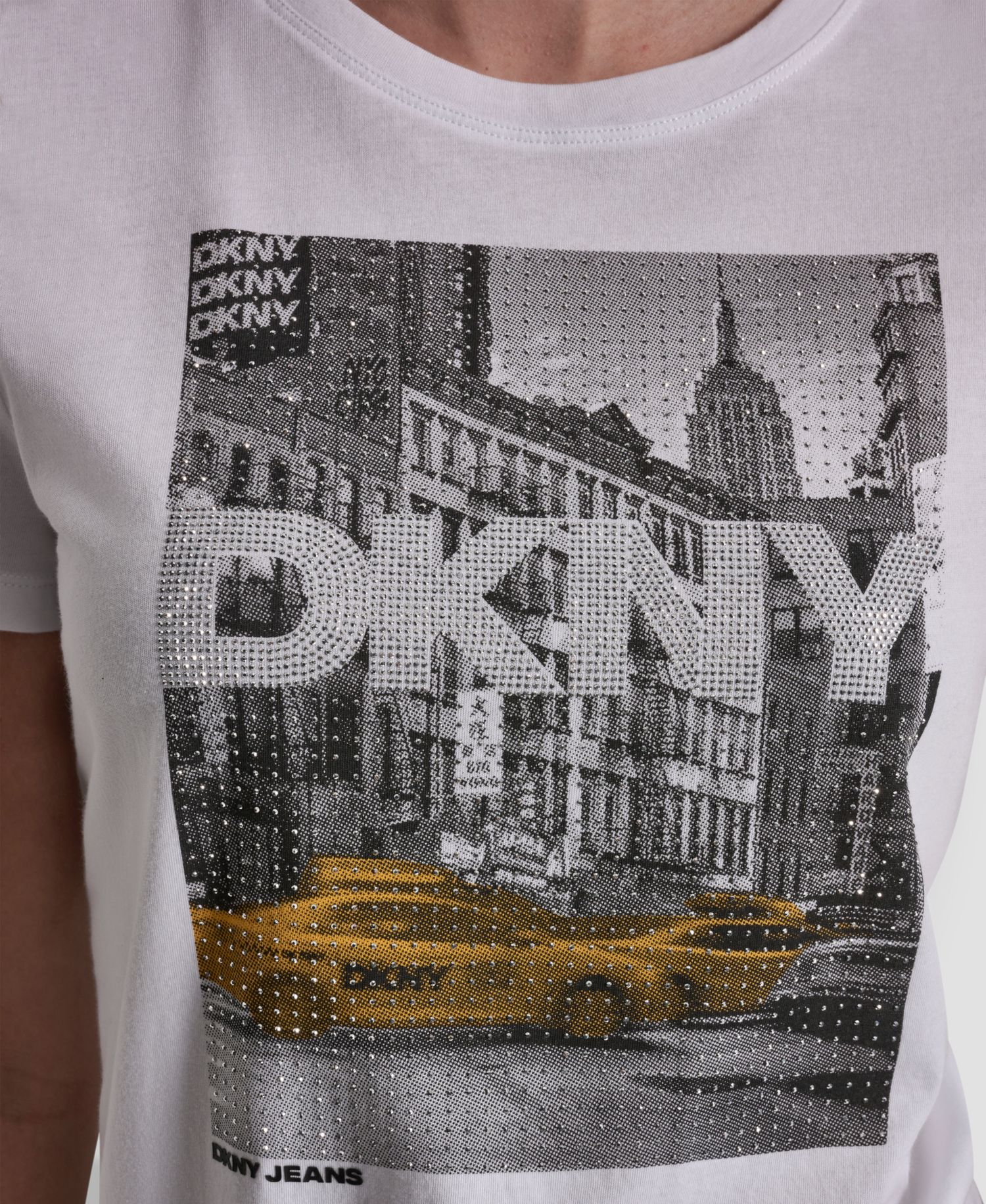 Petite Rhinestone Taxi Photoreal T-Shirt