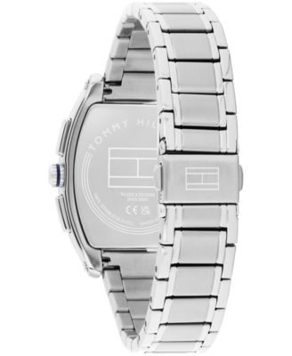 Men's Multifunction Silver Tone Stainless Steel Bracelet Watch, 36mm