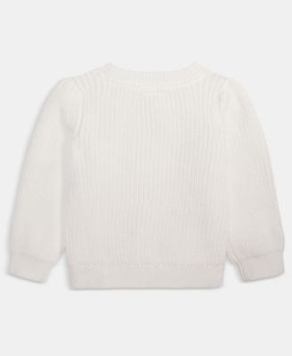 Baby Girls' Floral Crochet Cotton Cardigan